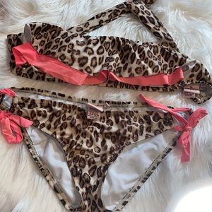 Juicy Couture bikini. Cheetah and pink pattern.